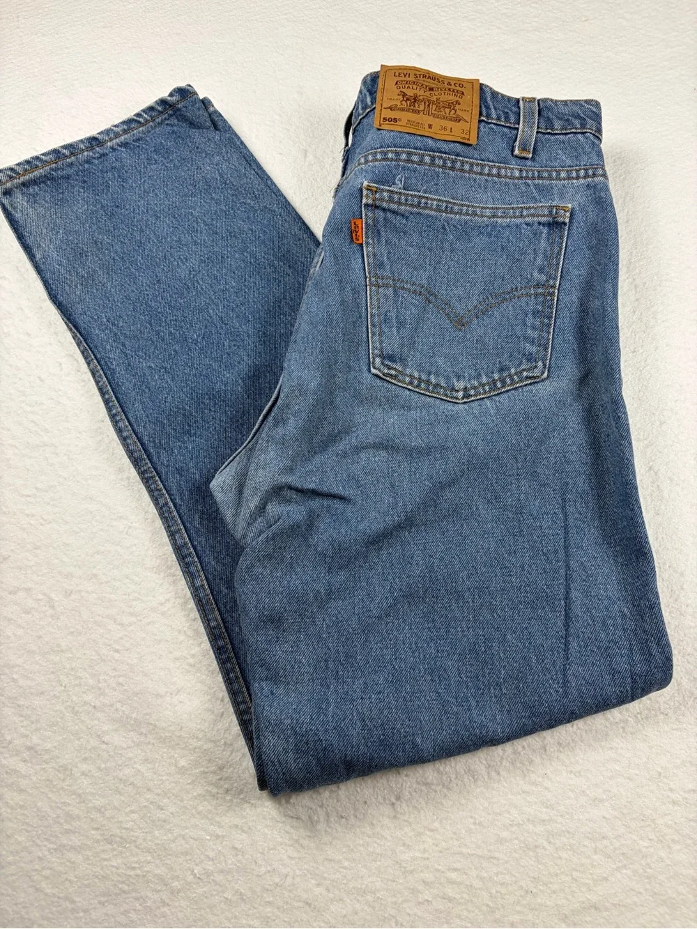 Vtg Levi’s 505 Orange Tab Jeans W36 L32 Made in USA 575 Straight Leg